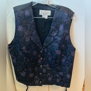 Black and Purple Floral Men's Vest